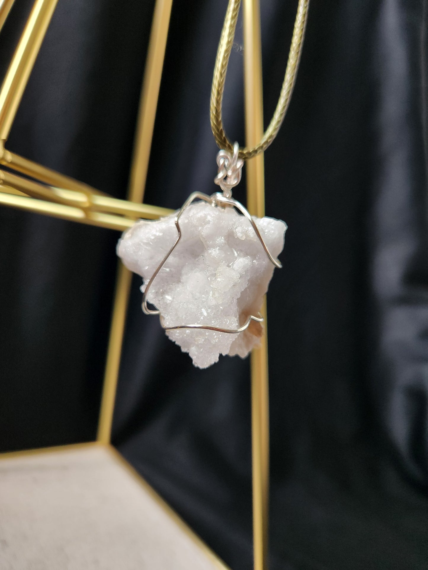 Genuine Quartz Geode Necklace