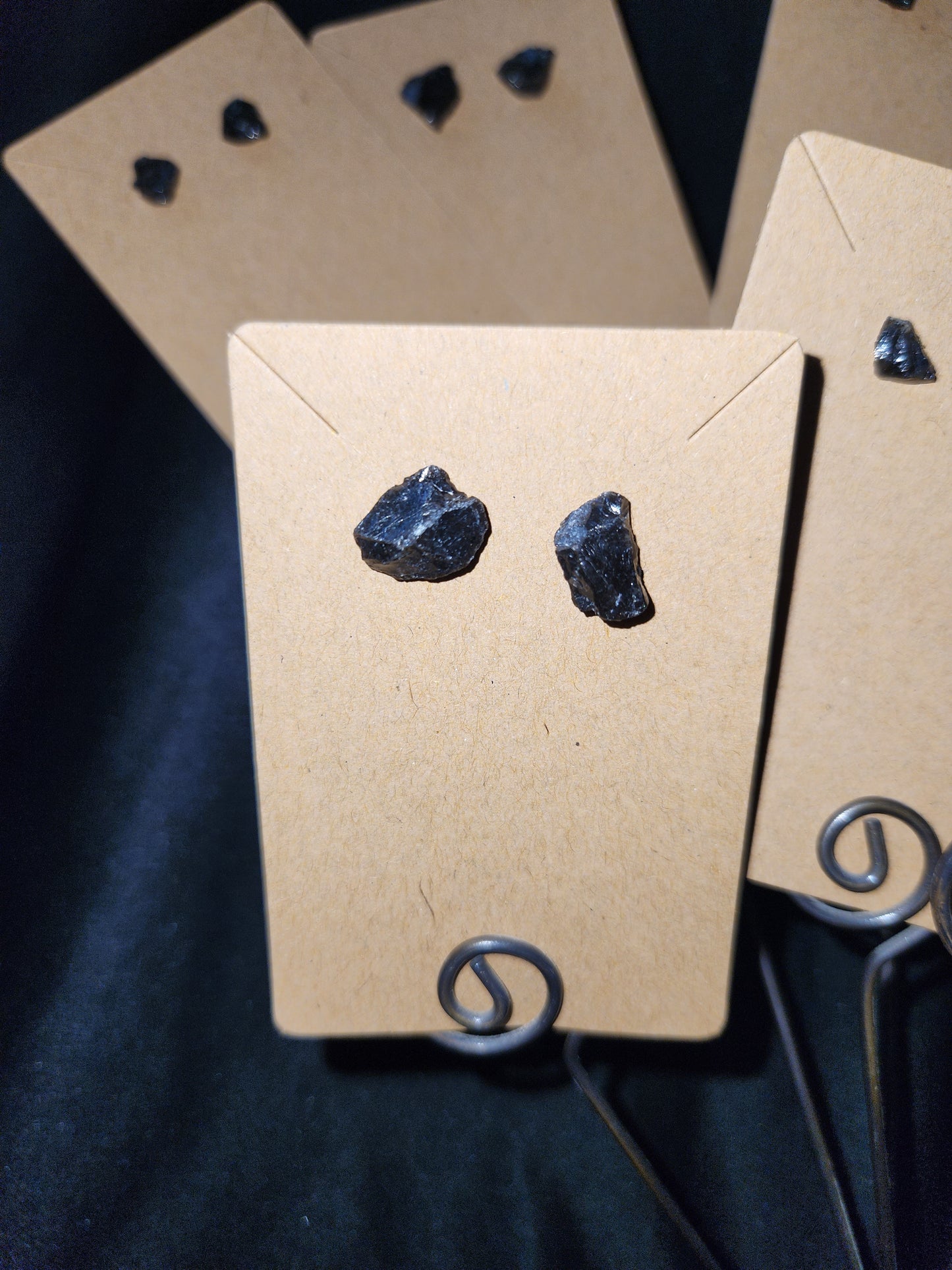 Genuine Obsidian Stud Earrings