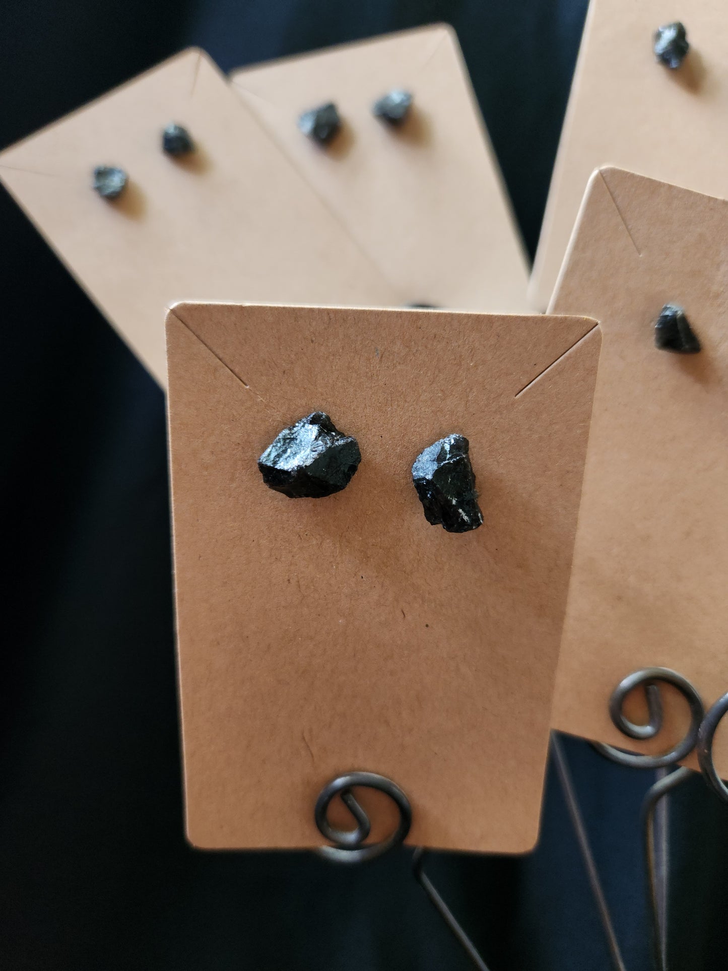 Genuine Obsidian Stud Earrings