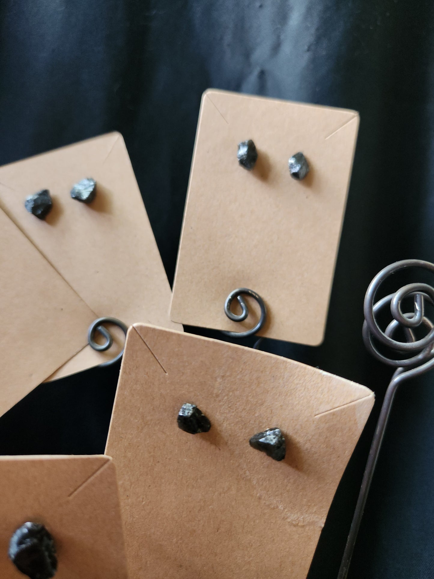 Genuine Obsidian Stud Earrings