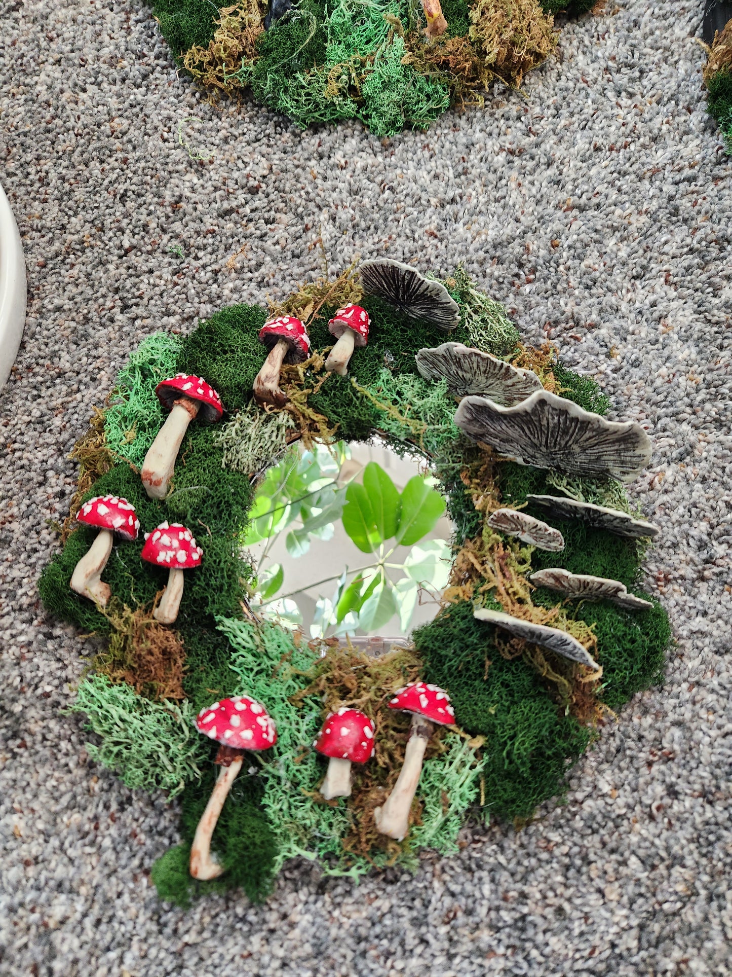 Mushroom Mirror- Red Toadstool and Oyster Mushroom