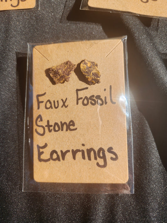 Faux Fossil Stone Earrings