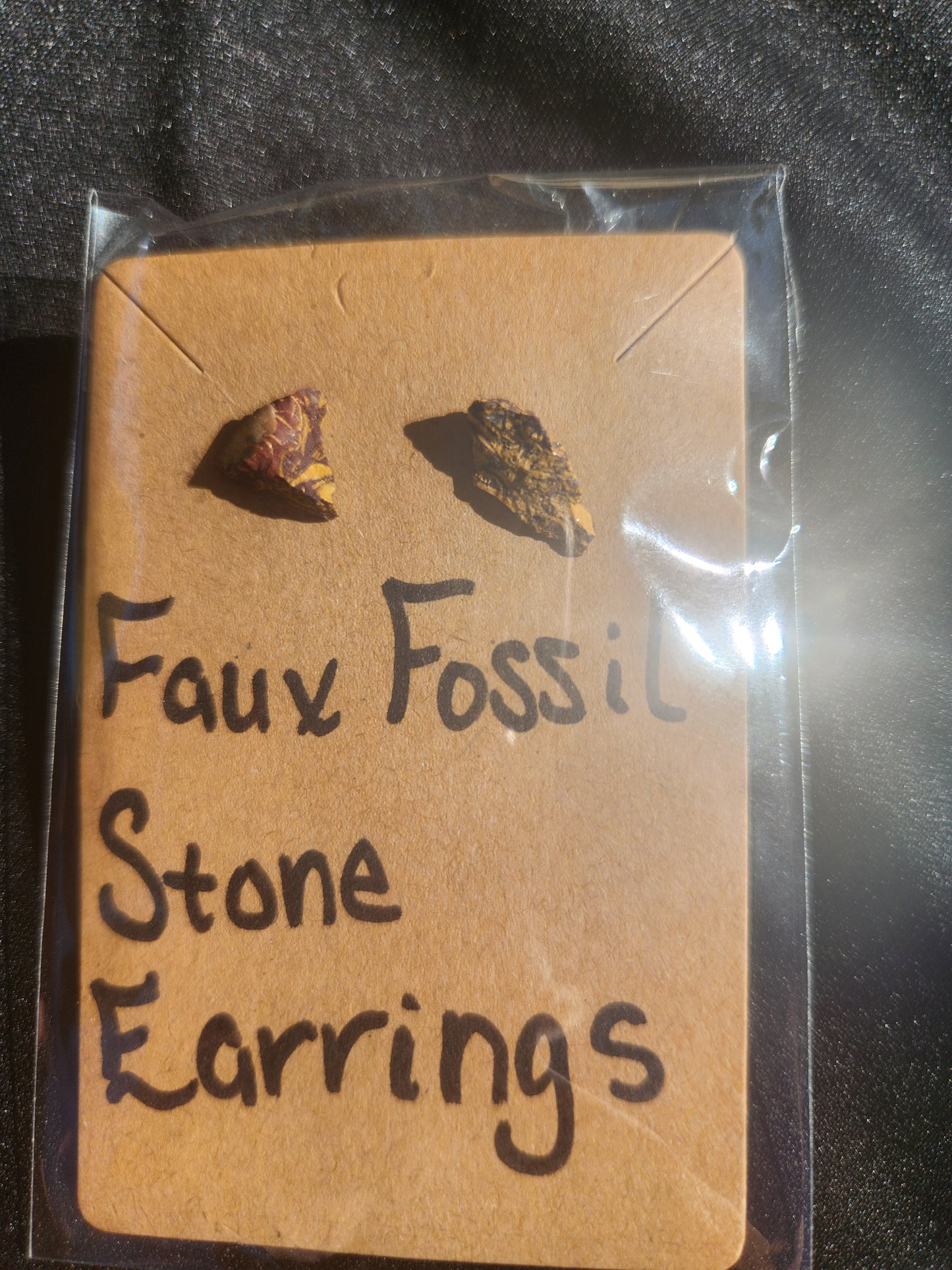 Faux Fossil Stone Earrings