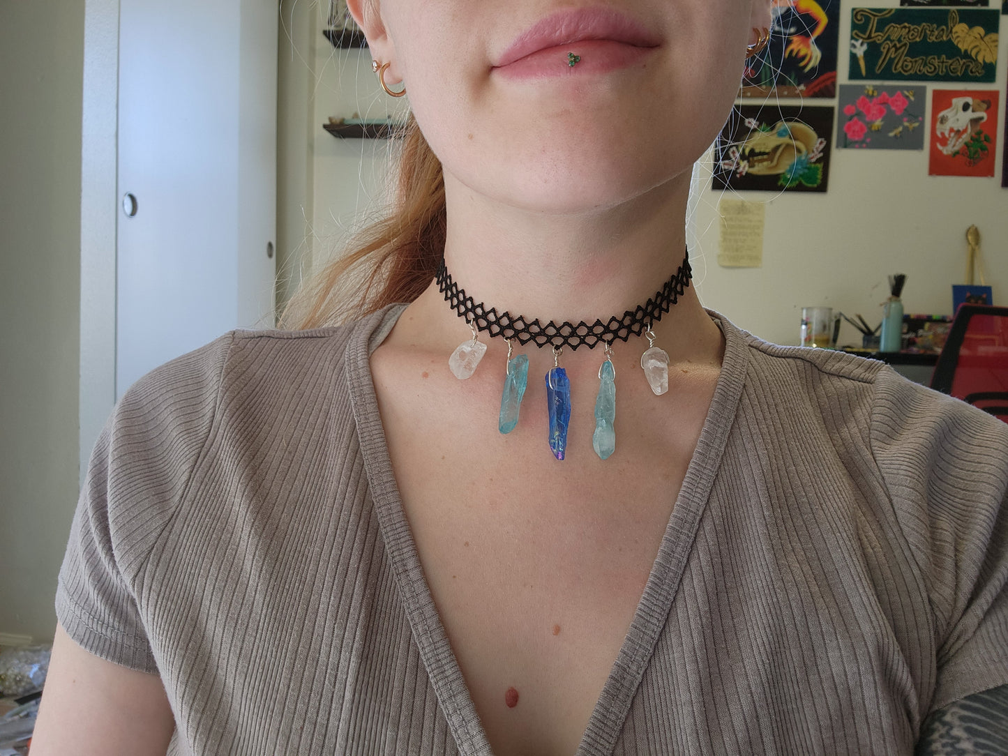 Blue fade Quartz Choker