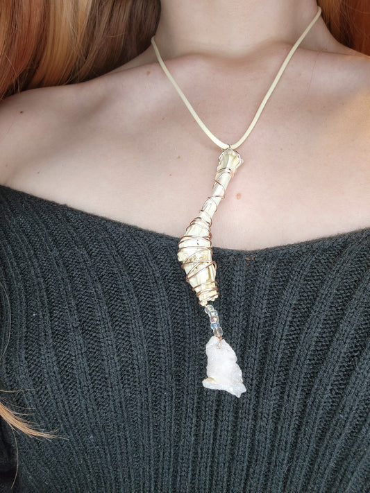 Femur and Geode Necklace