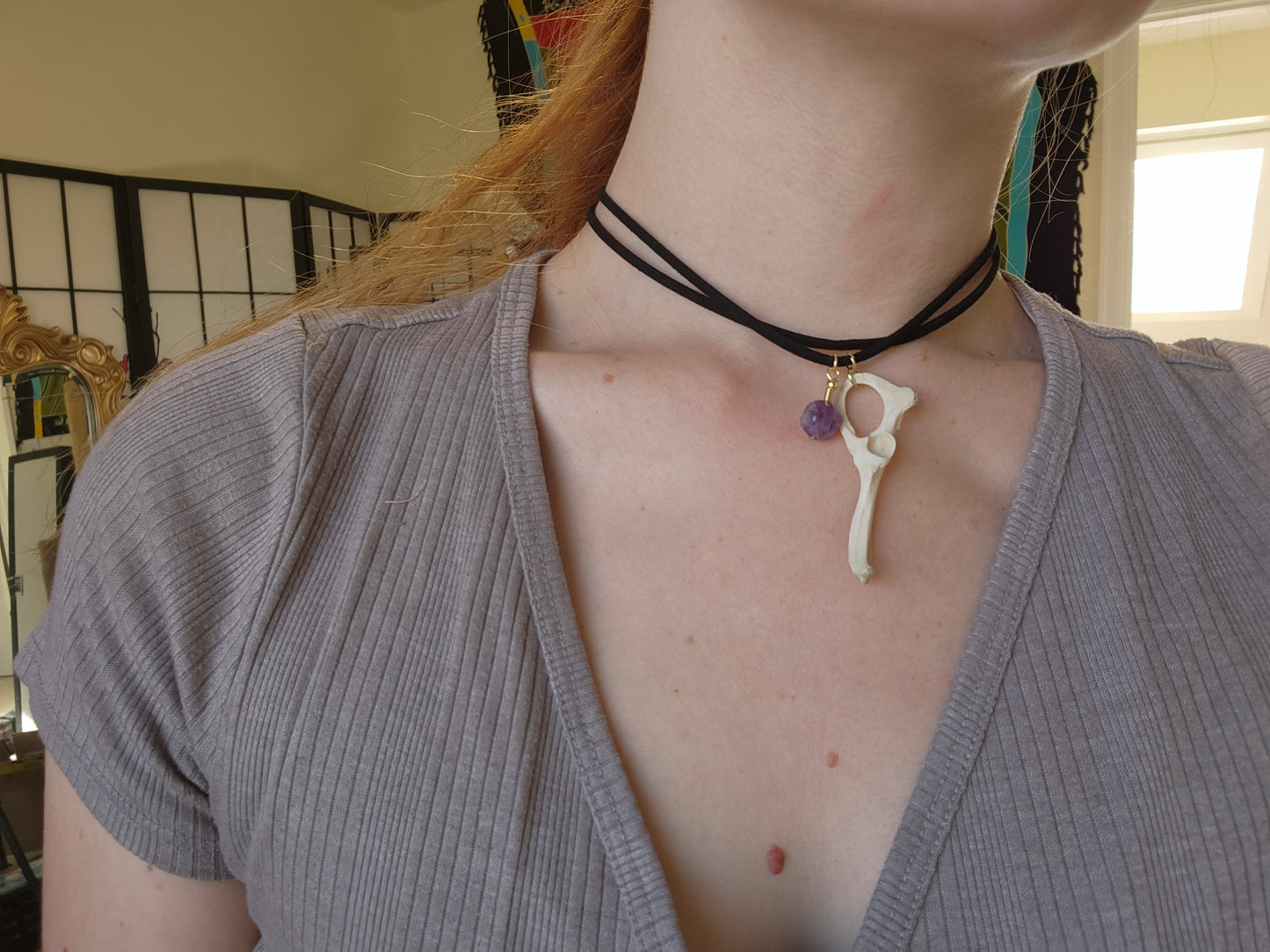 Pelvis and Amethyst choker